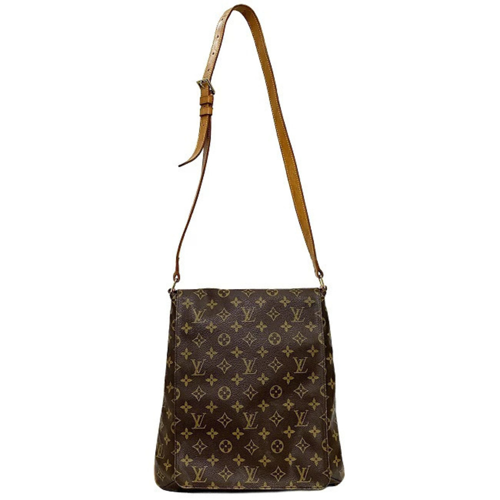 Louis Vuitton Bag Crossbody Shoulder LV over All Brown Musette Flap